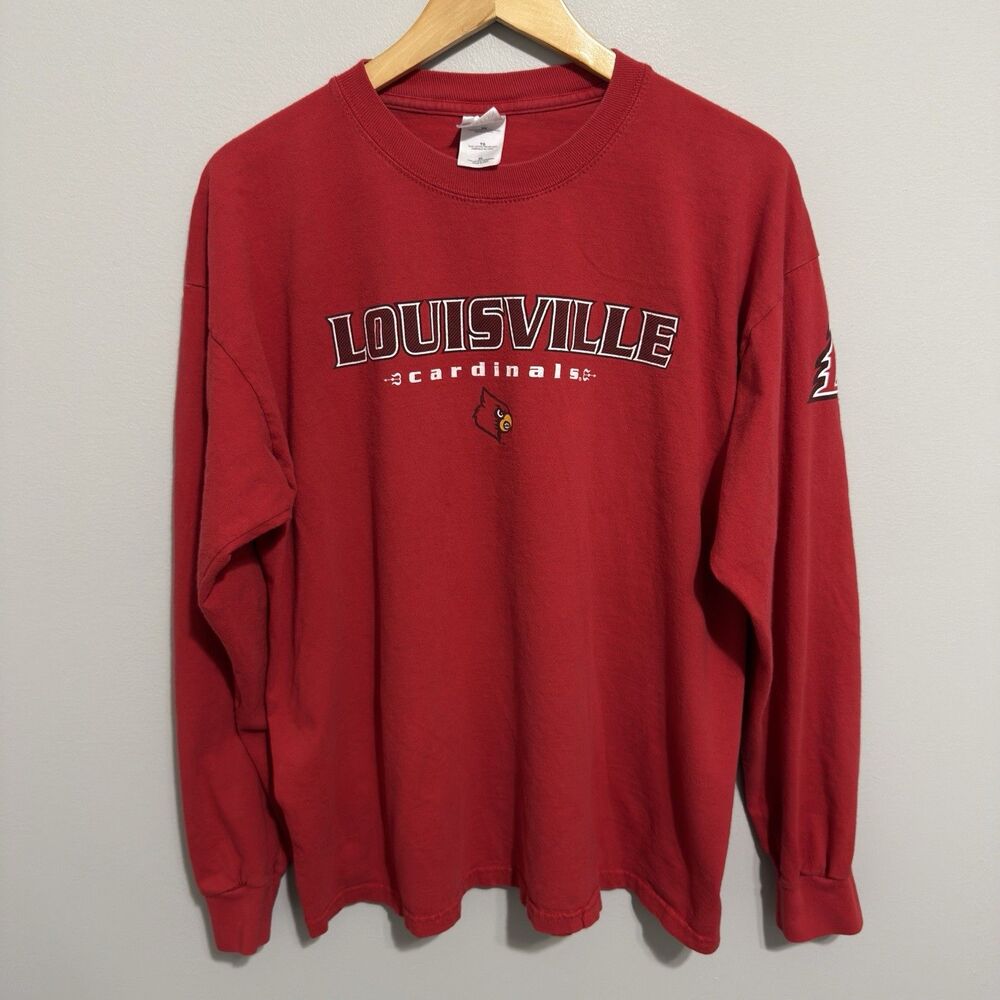 Vintage Y2K University of Louisville Cardinals Long Sleeve T-Shirt Size XL